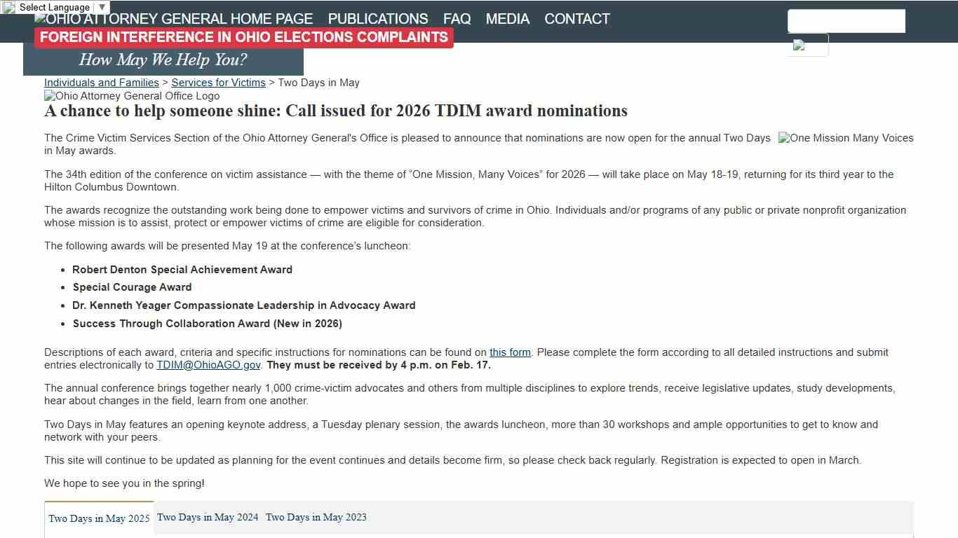 Two Days in May - Ohio Attorney General Dave Yost